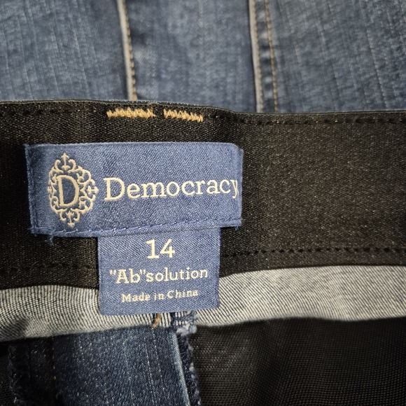 Democracy Jeans Womens 14 Ab Solution Ankle Skimmer Distressed Stretch Shaping - Picture 6 of 12